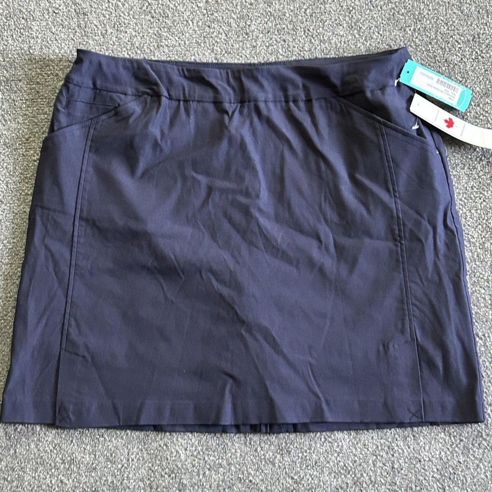 Tribal Skort Womens 16W Navy Remington Slit Pocket Stretch Athletic Pull On